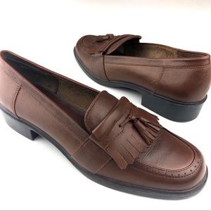 Laura Scott Slip In Leather Loafer Dark Brown 8.5